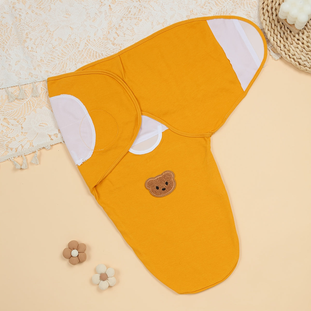 Sac de couchage 1 pièce pour enfant en pur coton avec écusson ours — Monptitlou Image