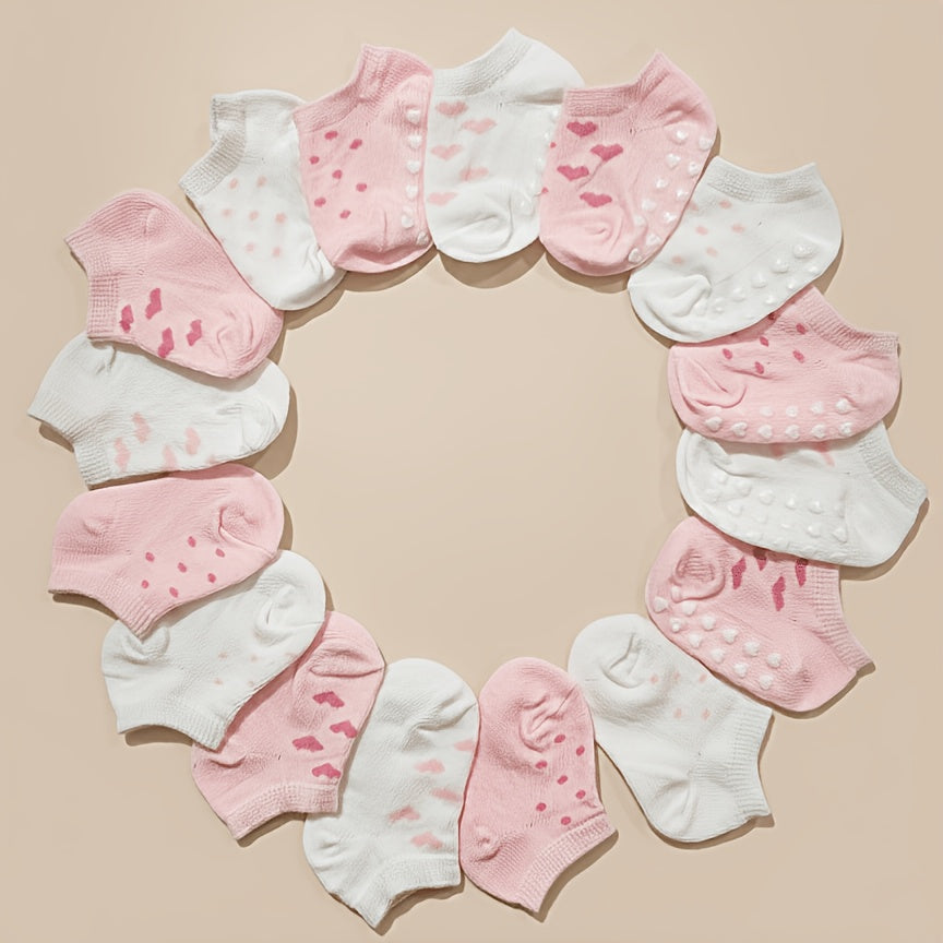 Paires de chaussettes courtes pour enfants à imprimé cœurs — Monptitlou