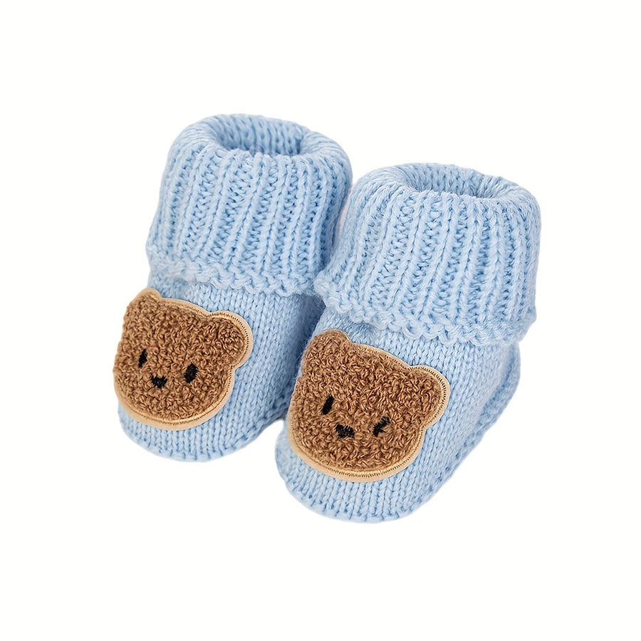 1 Paire d'Adorables Chaussettes en Tricot Ours pour Nouveau-nés — Monptitlou