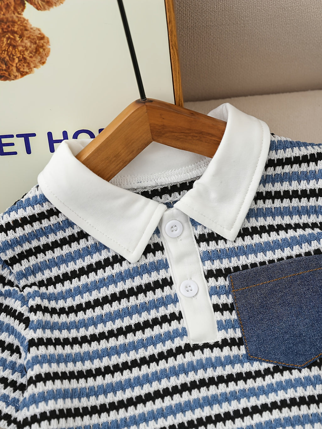 Ensemble 2 pièces polo rayé garçon printemps/été décontracté + pantalon