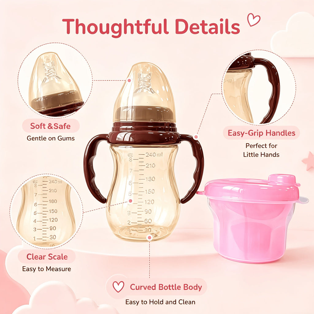 Biberon pour bébé en PP de 240 ml et Boîte à lait en poudre rotative à — Monptitlou