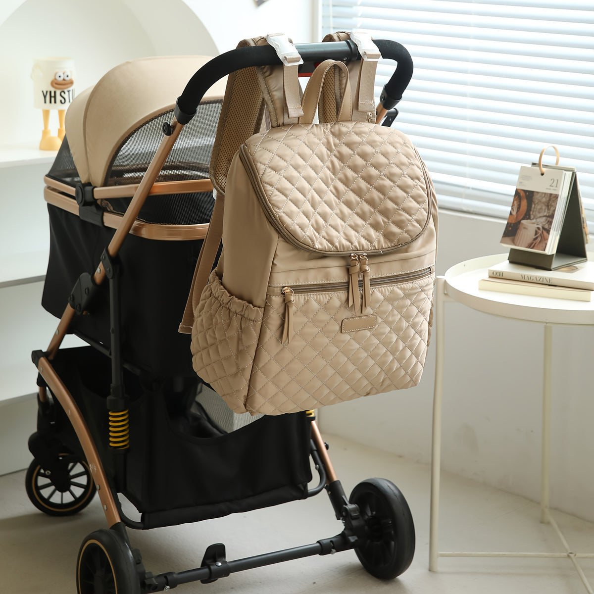 [Sac matelassé carreaux] Sac à dos matelassé à carreaux — Monptitlou Image