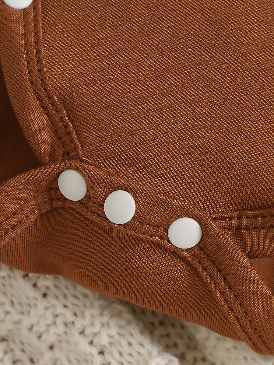 Ensemble cadeau pour bébé : Nouveau-né, ours boutonné, manches longues — Monptitlou