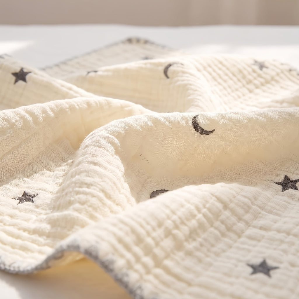 Couverture pour enfant 1 pièce en gaze de coton brodée — Monptitlou