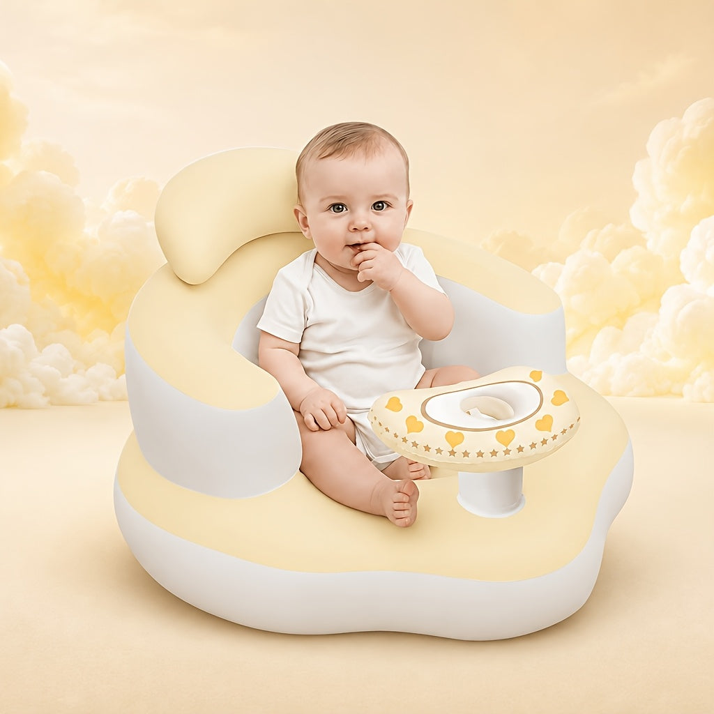 Siège gonflable pour bébé avec plateau amovible et dossier soutenant — Monptitlou