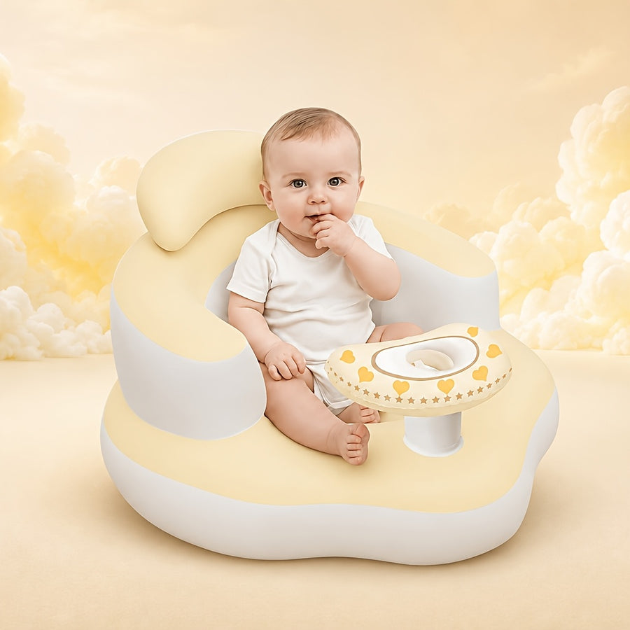 Siège gonflable pour bébé avec plateau amovible et dossier soutenant — Monptitlou