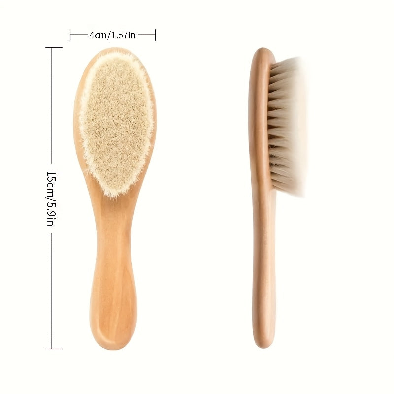 1 Set de brosse à cheveux et peigne en bois de hêtre personnalisé avec