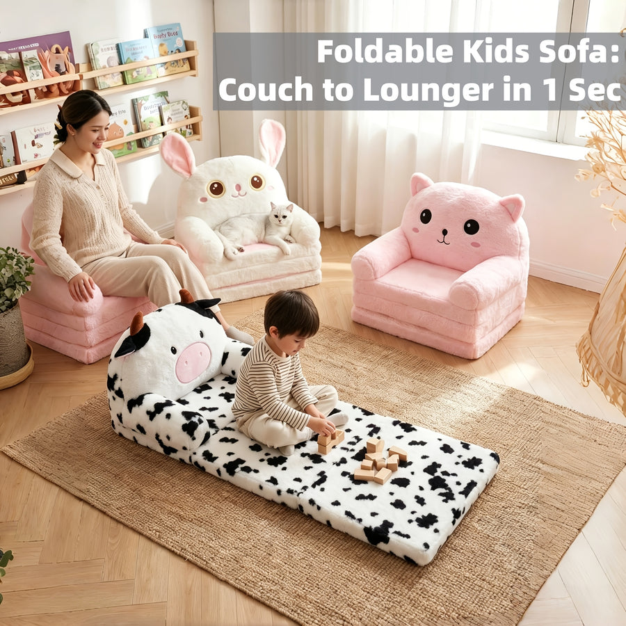 Canapé enfant pliable 2 en 1 convertible en lit