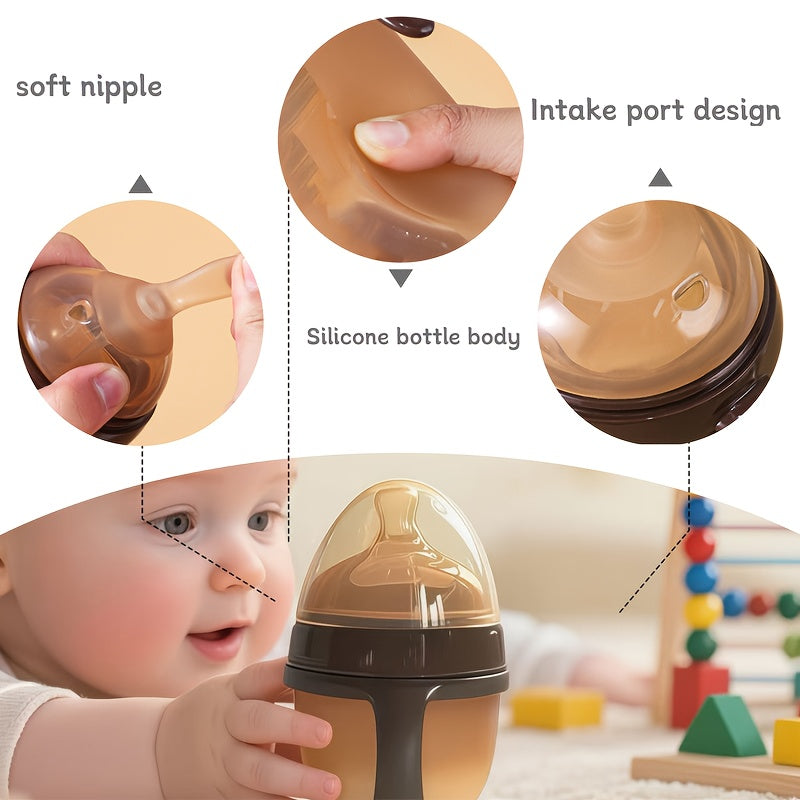 Biberon en Silicone pour Bébé, 150ml/250ml, Biberon pour Lait et Eau — Monptitlou