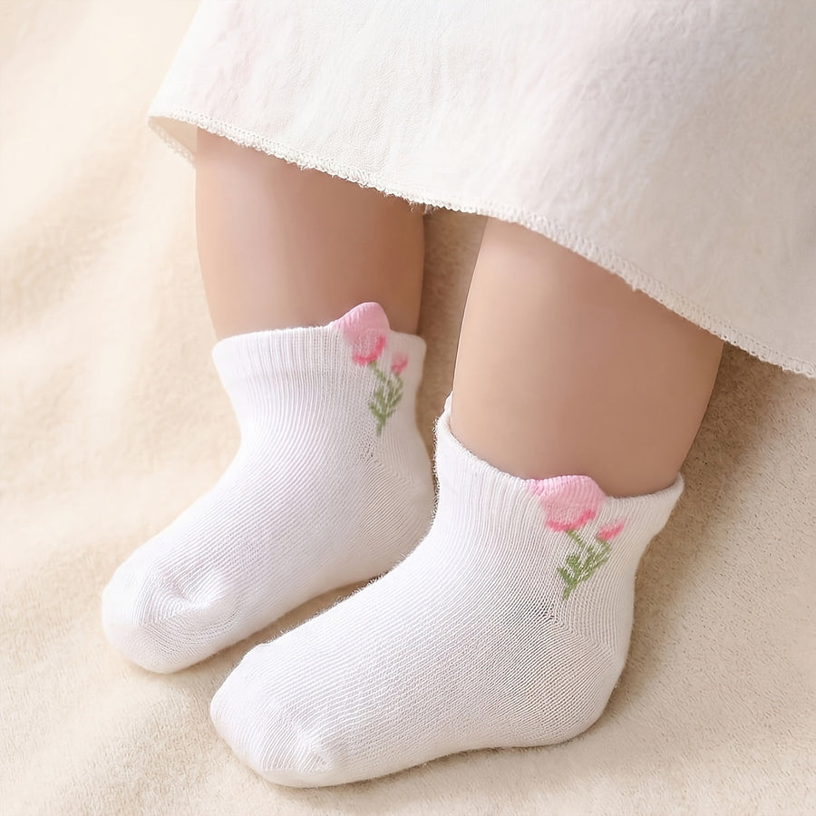 [Chaussettes fleuries enfants] 10 paires de chaussettes mi-mollets pour — Monptitlou