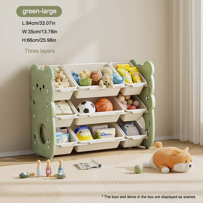 Armoire de rangement à trois niveaux avec plusieurs boîtes de rangement — Monptitlou