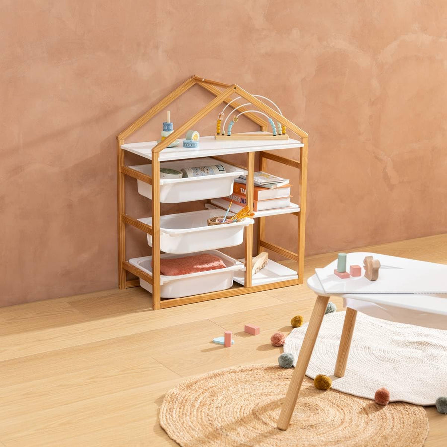 Bibliothèque 3 étagères pour enfant Blanc 68x82cm — Monptitlou