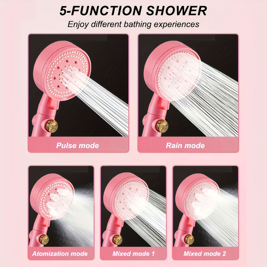 Ensemble de pommeau de douche rose tendance et u tissé de 1,5 m — Monptitlou