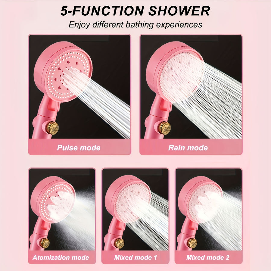 Ensemble de pommeau de douche rose tendance et u tissé de 1,5 m — Monptitlou