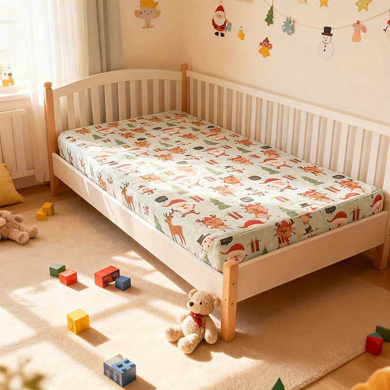 Matelas de berceau, tissu de Noël respirant, fermeture éclair — Monptitlou