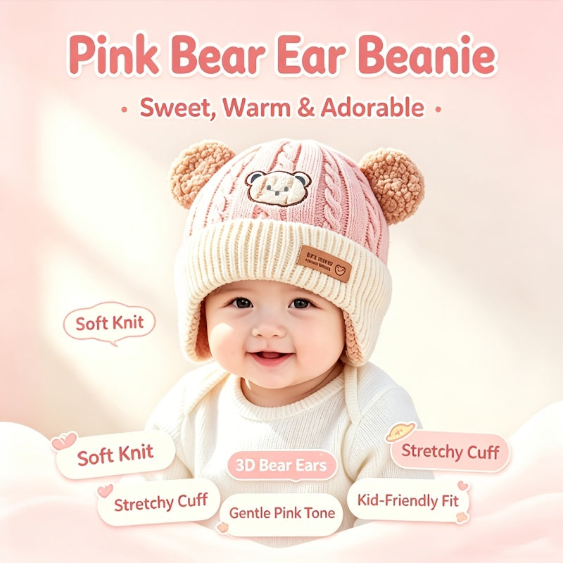 Bonnet pull-over d'automne et d'hiver avec protège-oreilles et oreilles — Monptitlou