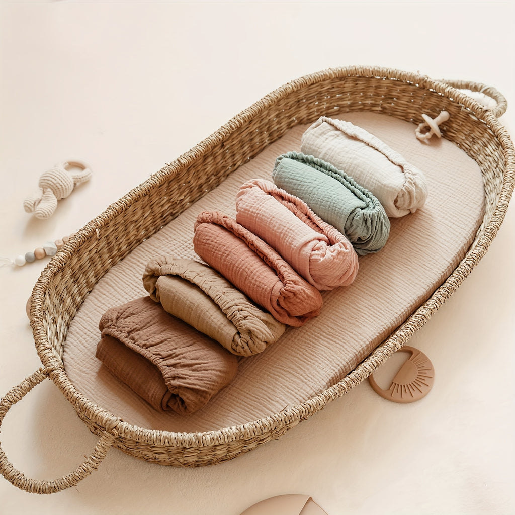 Draps de berceau ajustés en mousseline pour bébé fille garçon — Monptitlou
