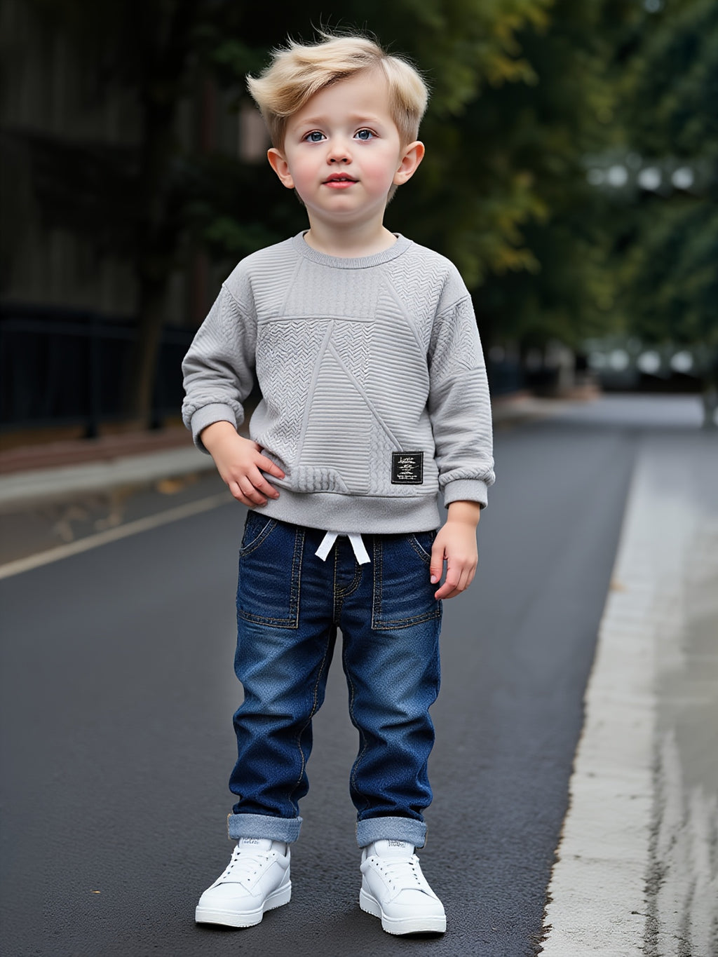 Ensemble sweat à capuche et jean pour garçon, 2 pièces — Monptitlou