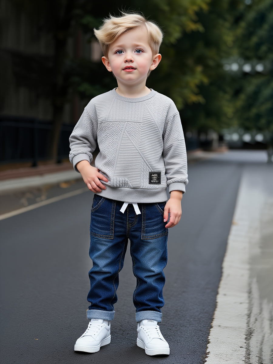 Ensemble sweat à capuche et jean pour garçon, 2 pièces — Monptitlou