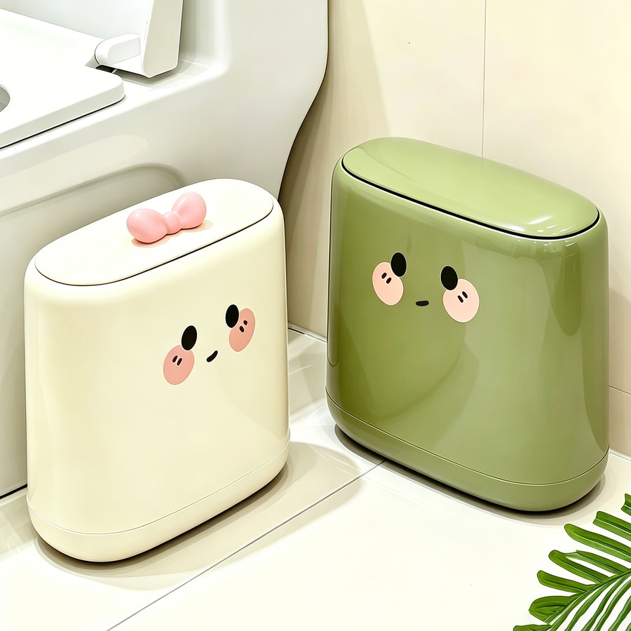 Poubelle Slim Mignonne avec Couvercle, Type Pression — Monptitlou