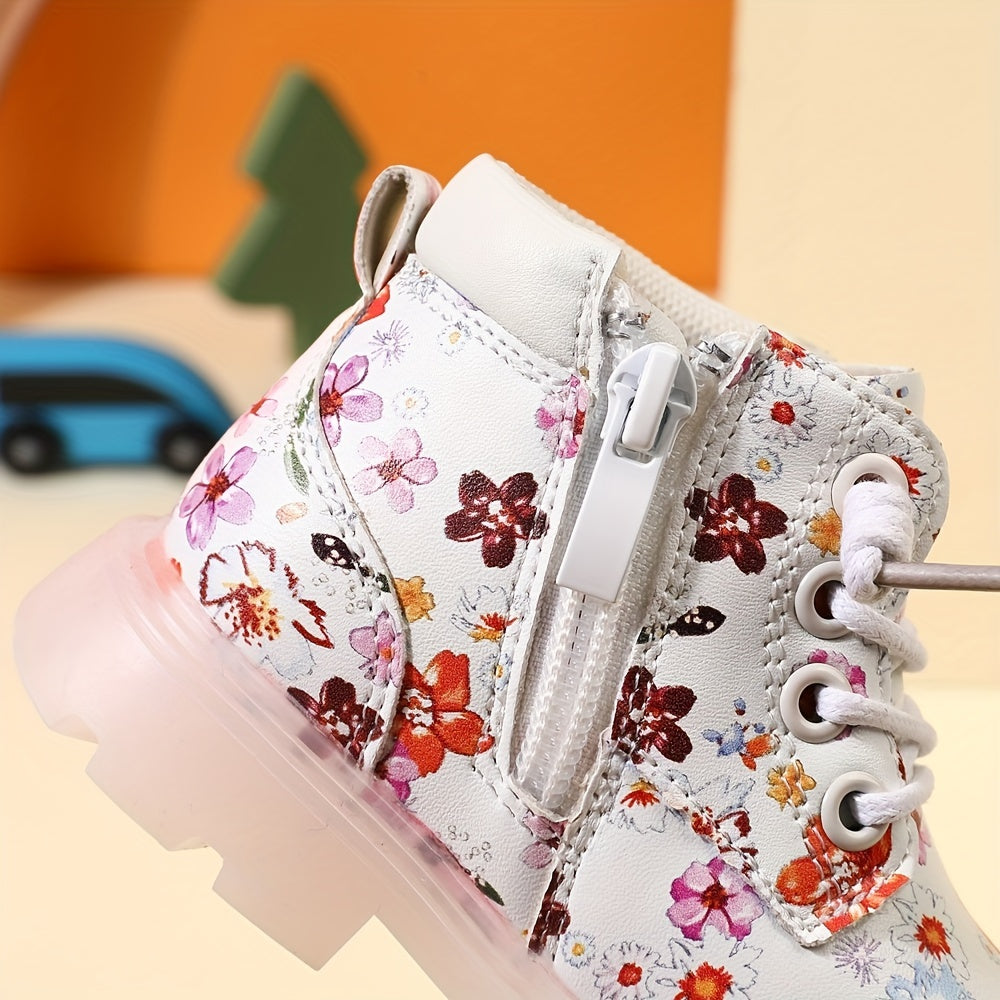 Bottes tendance à imprimé floral pour bébés filles, bottes antidérapantes résistantes à l'usure pour toutes les saisons