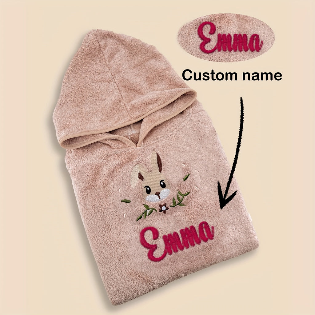 [Cadeau enfants brodé] 1 pc Cape de bain pour tout-petit avec nom brodé — Monptitlou
