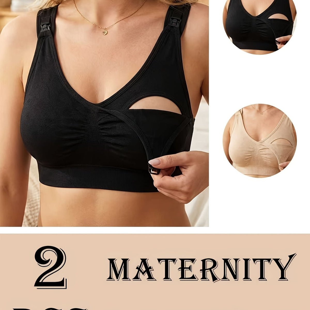 2 soutiens-gorge d'allaitement sans armature pour femmes — Monptitlou Image