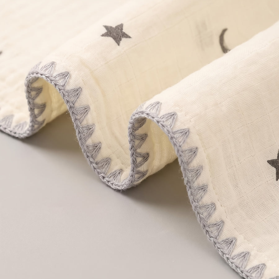 Couverture pour enfant 1 pièce en gaze de coton brodée — Monptitlou