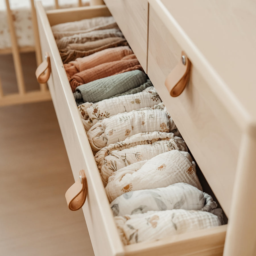Draps de berceau ajustés en mousseline pour bébé fille garçon — Monptitlou