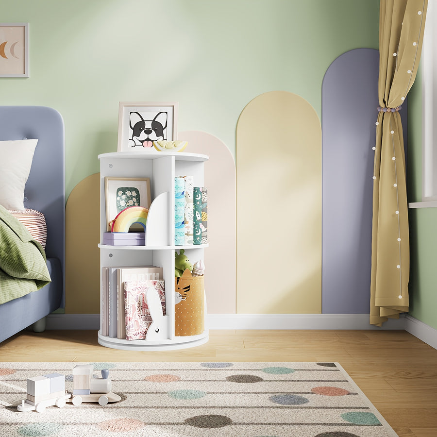 Bibliothèque, Étagère pour enfants rotative à 360° — Monptitlou