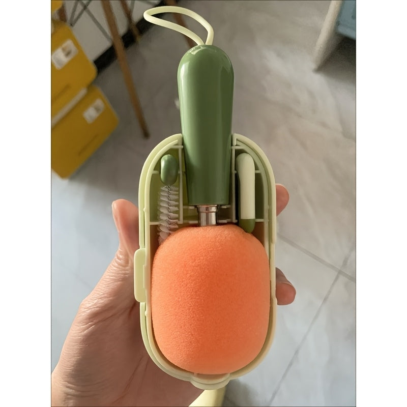 Brosse de Nettoyage de Voyage 4-en-1 Portable pour Biberons avec Manche — Monptitlou