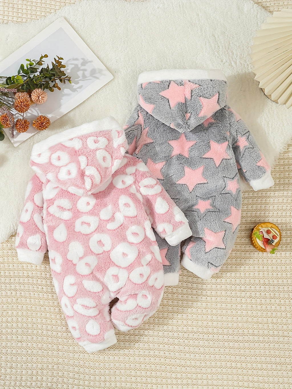 Combinaison à capuche avec motif cœur mignonne pour bébé fille — Monptitlou