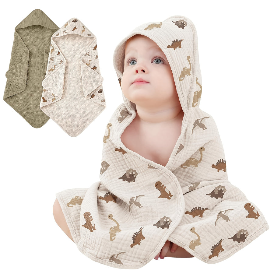 Serviettes de bain à capuche pour nouveau-né 100 % mousseline de coton — Monptitlou