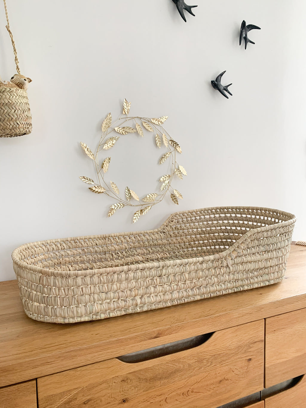 Panier à Langer ovale en Osier Tressé — Monptitlou