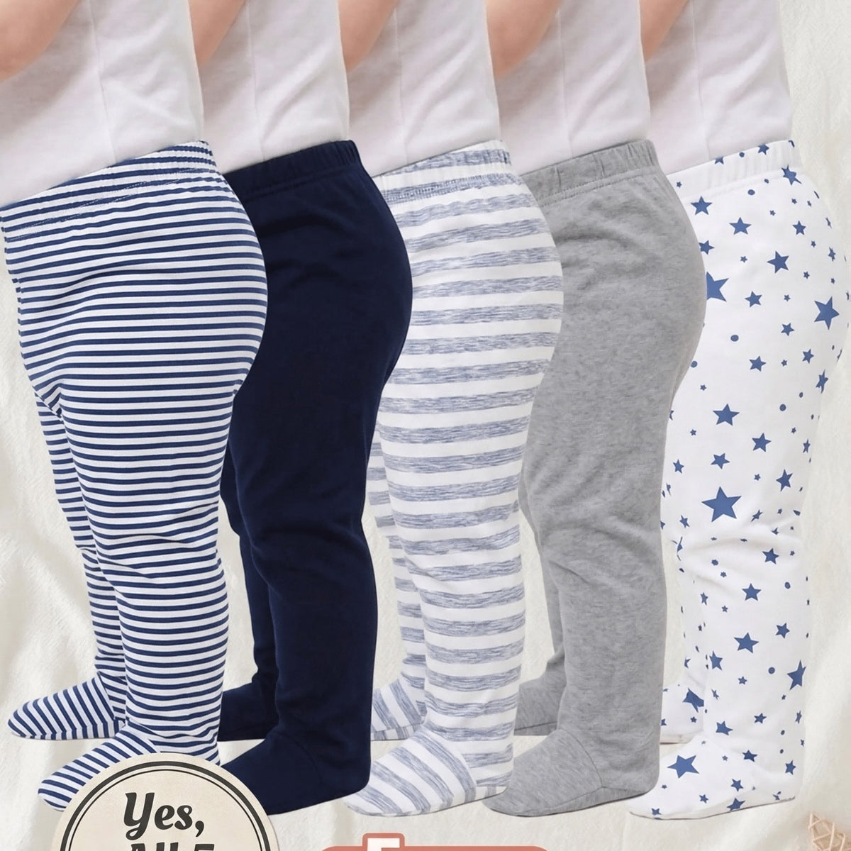 [Cadeau bébé nouveau-né] 5 pièces Pantalons longs pour bébé garçon — Monptitlou Image