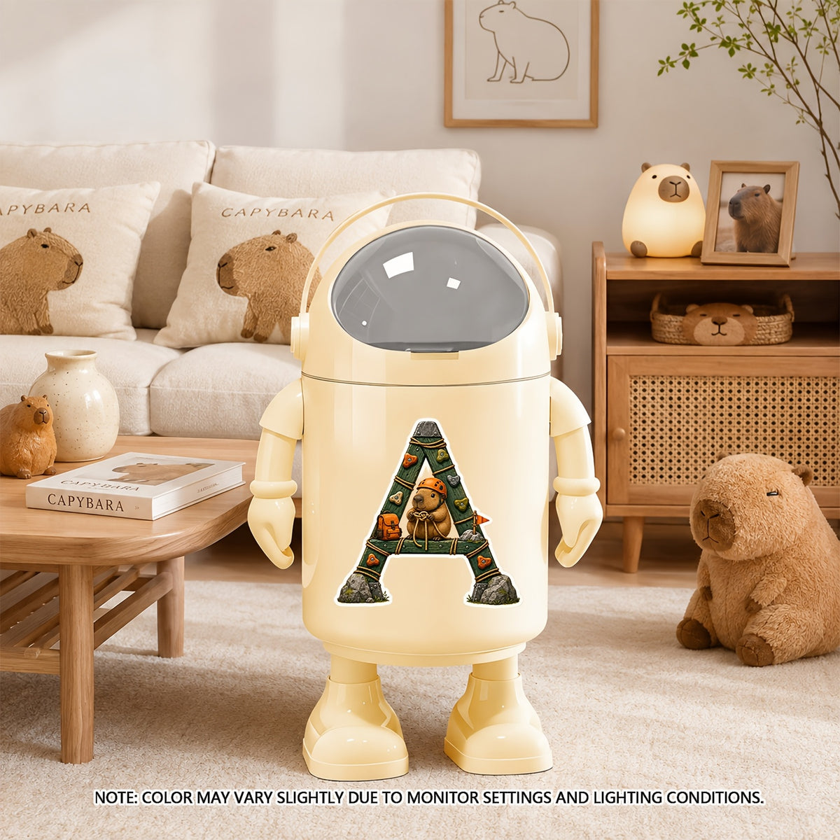 Poubelle à couches astronaute portable avec motif Q-Letter Capybara — Monptitlou Image