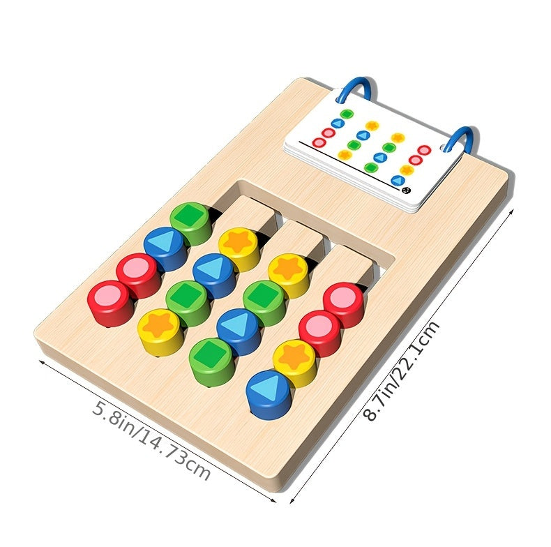 Jeu de cartes puzzle en bois double face à quatre couleurs pour le — Monptitlou