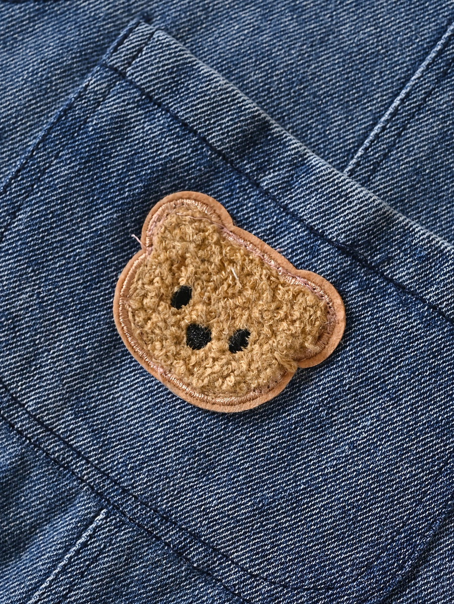 Salopettes en jean uni pour garçons avec poches — Monptitlou