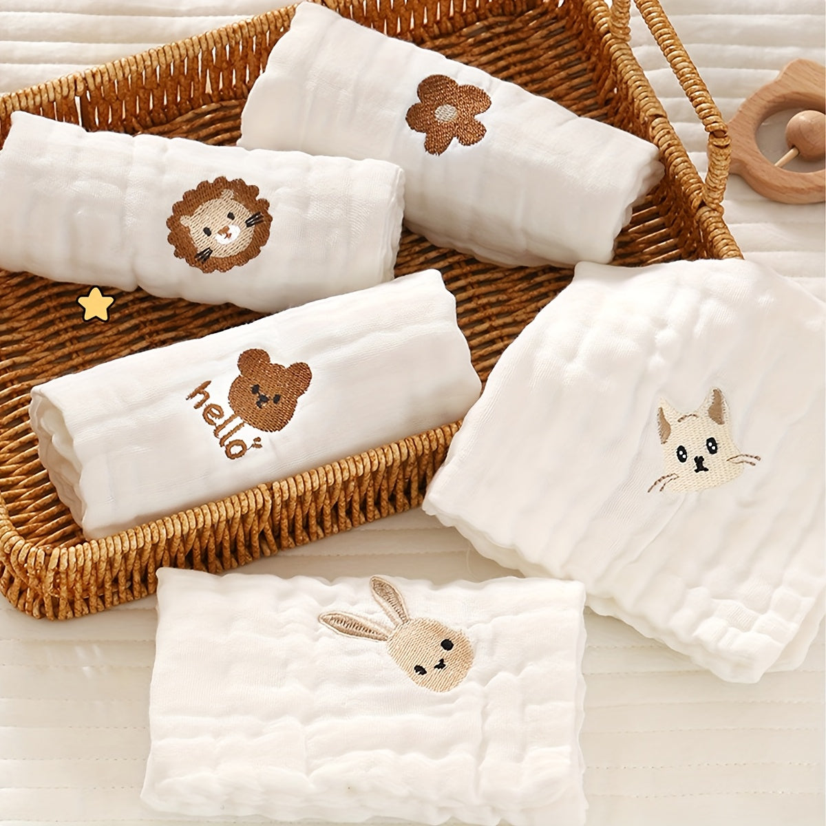 Serviettes Carrées Douces à Six Couches pour Bébés : Bavoirs — Monptitlou Image