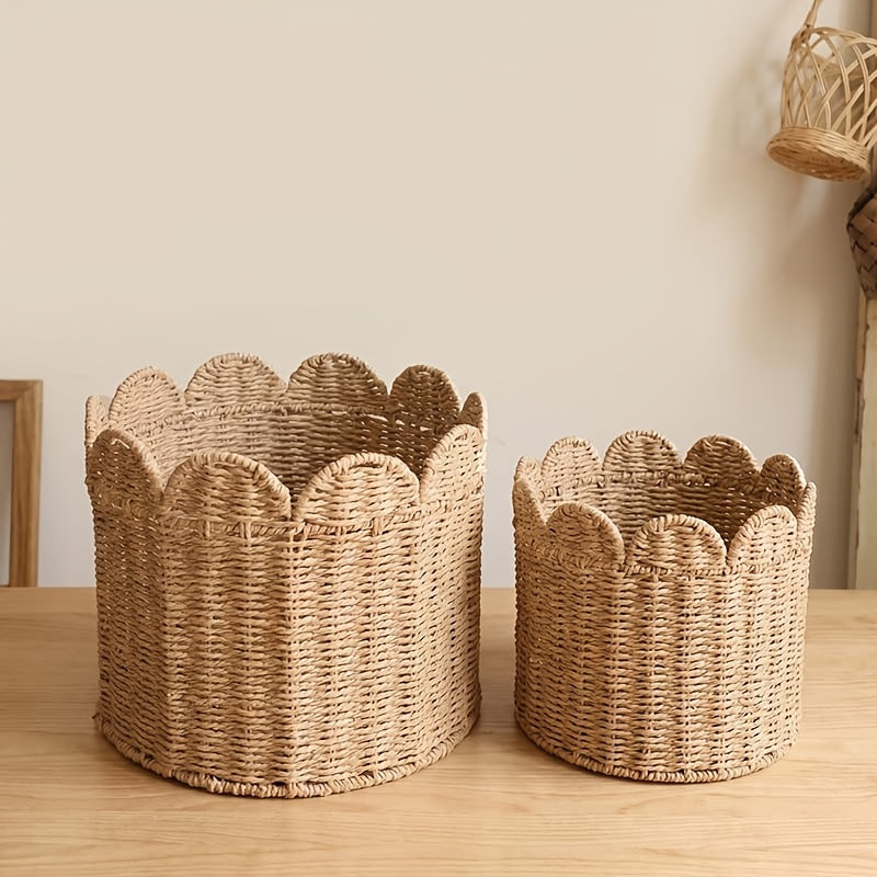 [Paniers bohème gain de place] 2 pcs Paniers de rangement en corde à — Monptitlou