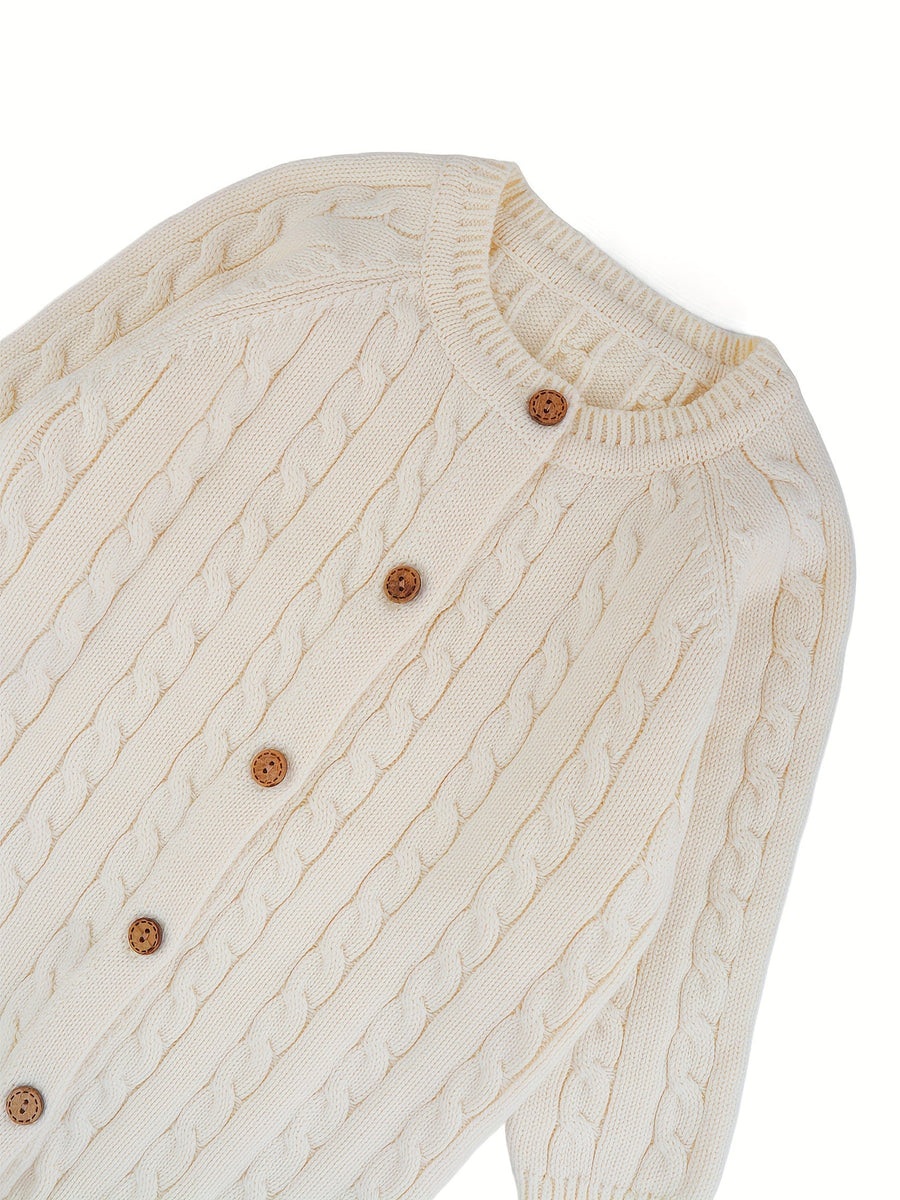 Pull Tricoté Pur Automne Hiver Bébé, Vêtements Une Pièce Garçons et Filles, Pantalons Longs Boucles de Pâte Frite, pour 