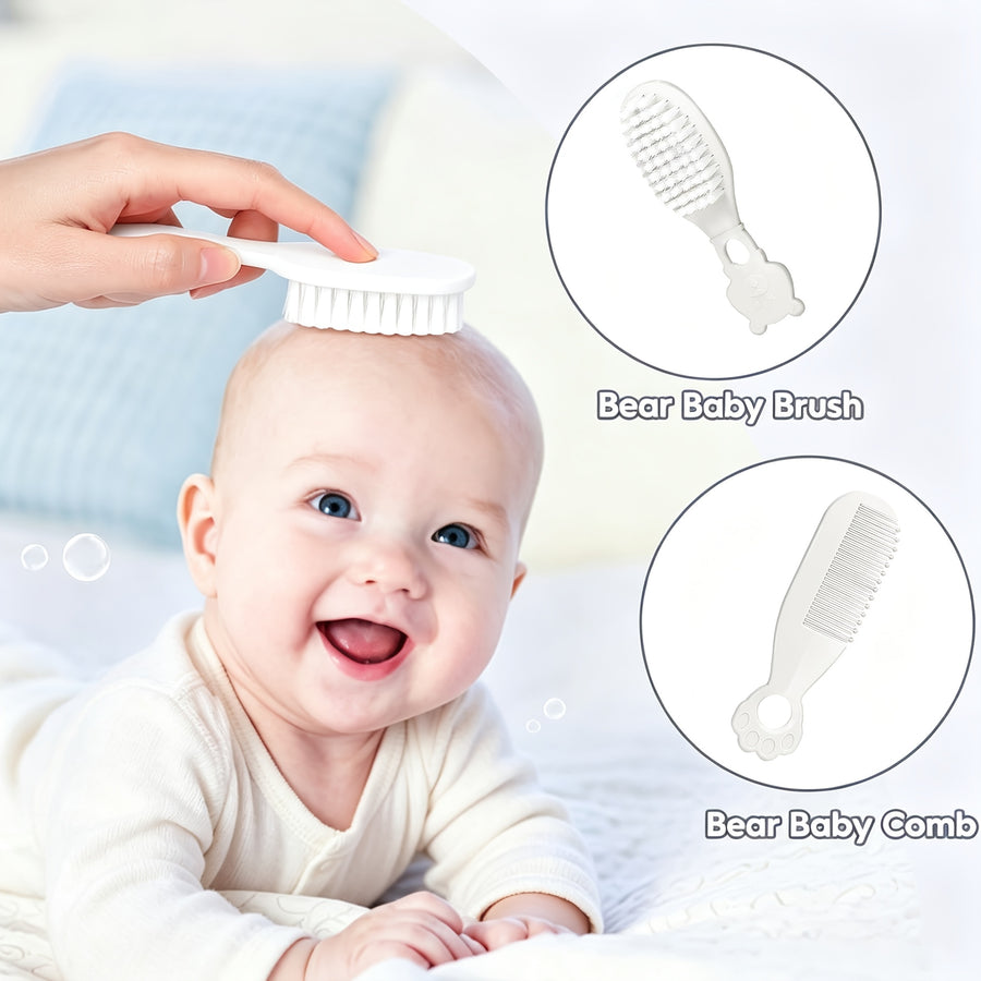 Set de soins 9 pièces blanc avec trousse portable grise — Monptitlou