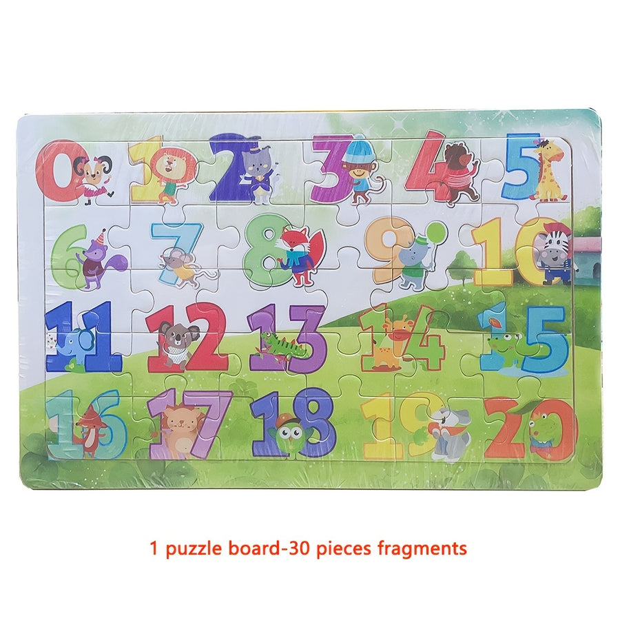En 1 plateau de puzzle en bois pour enfants, animaux, dinosaures — Monptitlou