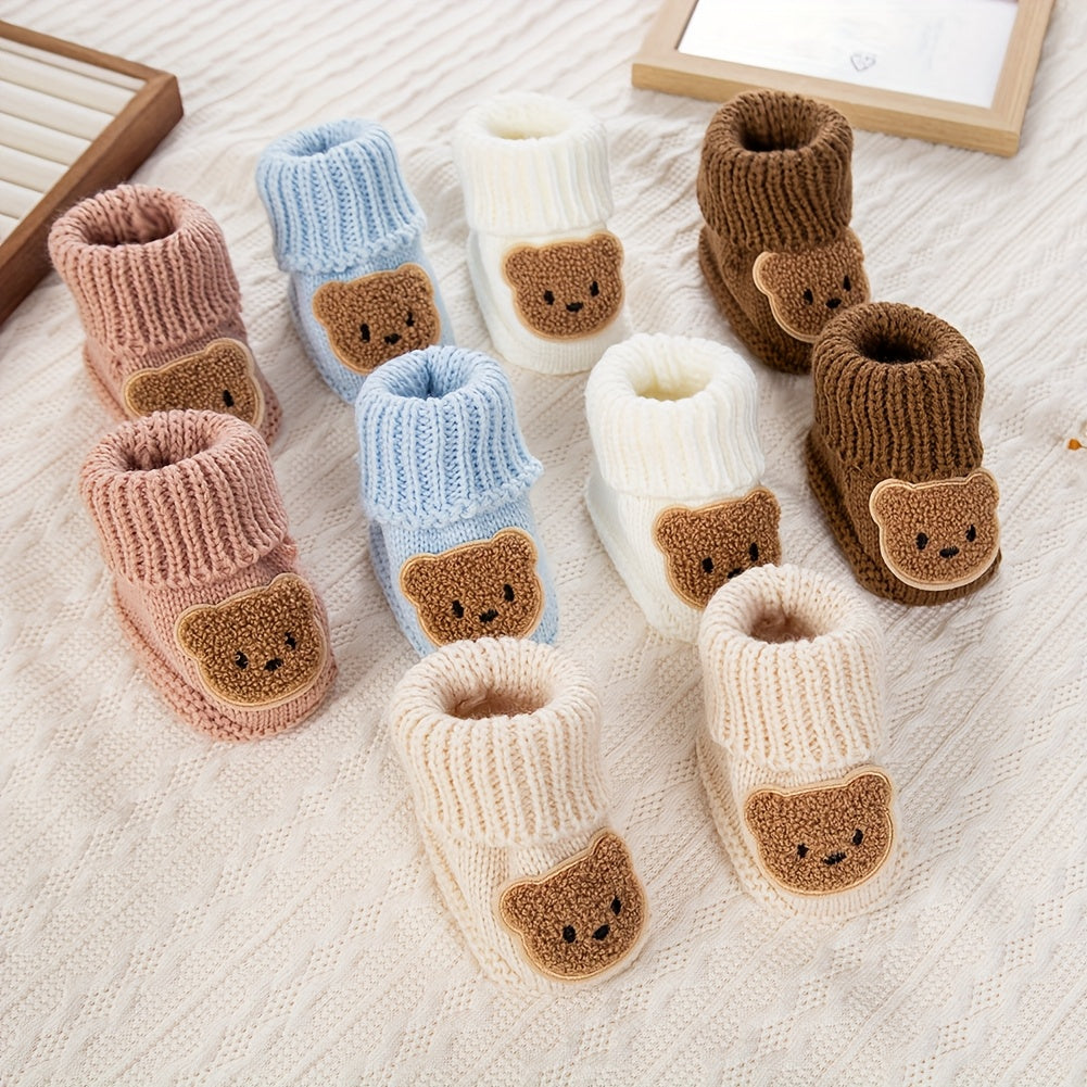 1 Paire d'Adorables Chaussettes en Tricot Ours pour Nouveau-nés — Monptitlou Image