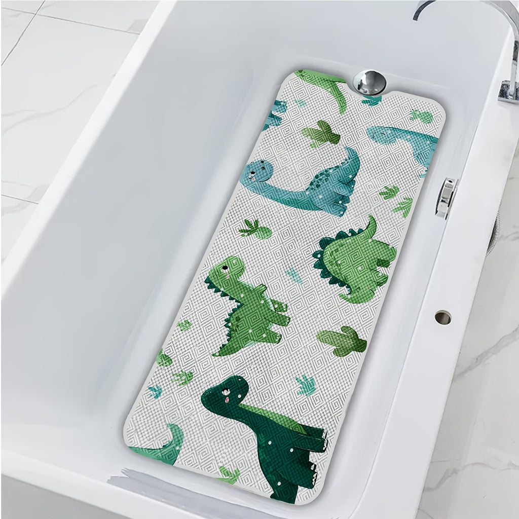 1 tapis de baignoire imprimé motif dessin animé, motif dinosaure vert — Monptitlou