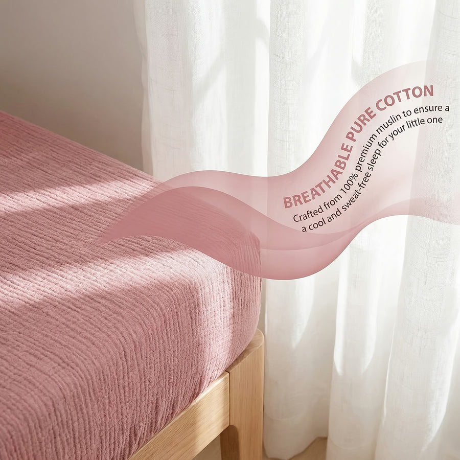 Draps de berceau en mousseline Étoile endormie — Monptitlou