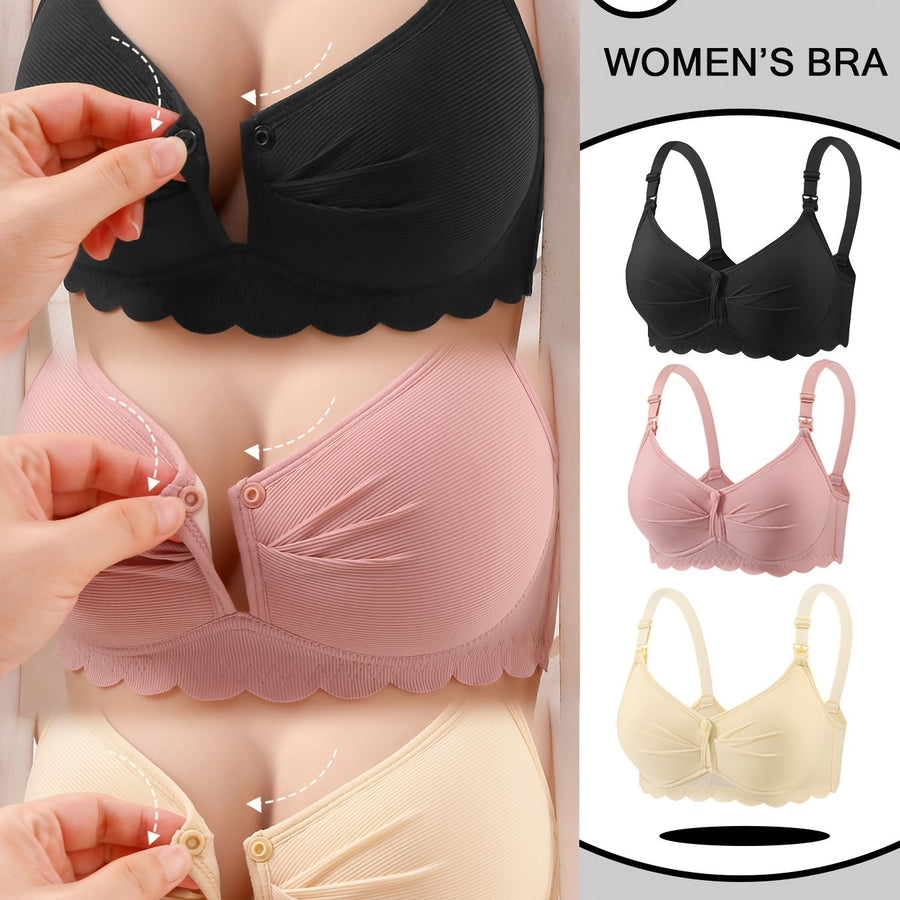 Soutien-gorge de maternité et d'allaitement élégant, couleur unie — Monptitlou