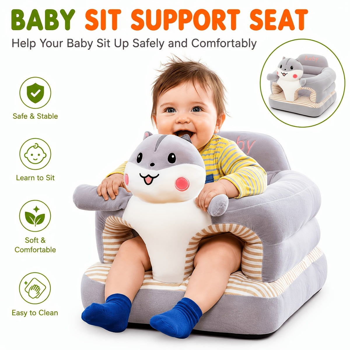Siège de soutien pour bébé – coussin de sol confortable en forme — Monptitlou Image