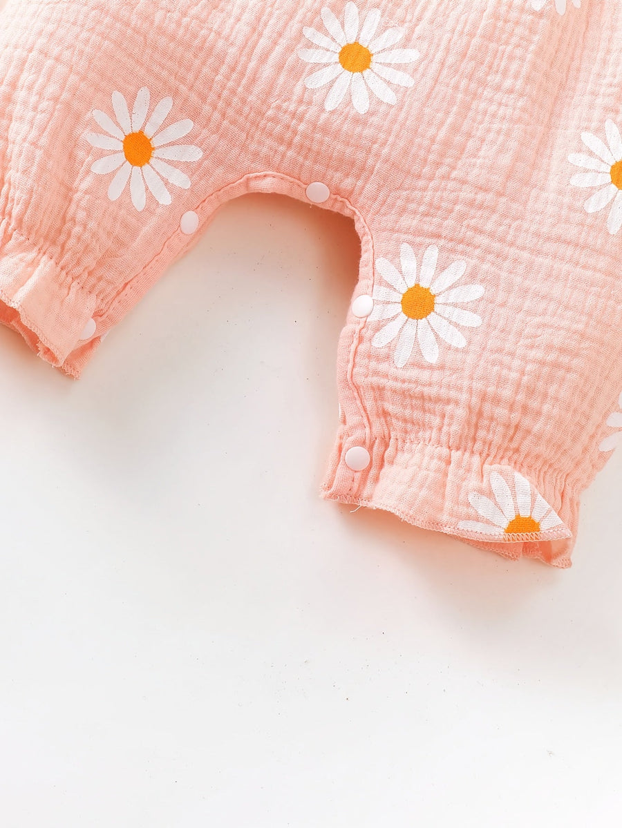 Romper bébé fille été style mignon avec motif petite marguerite — Monptitlou