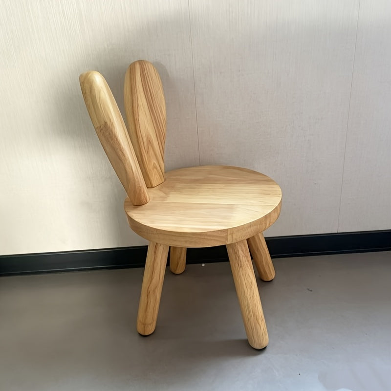 Petit tabouret oreilles de lapin en bois massif — Monptitlou